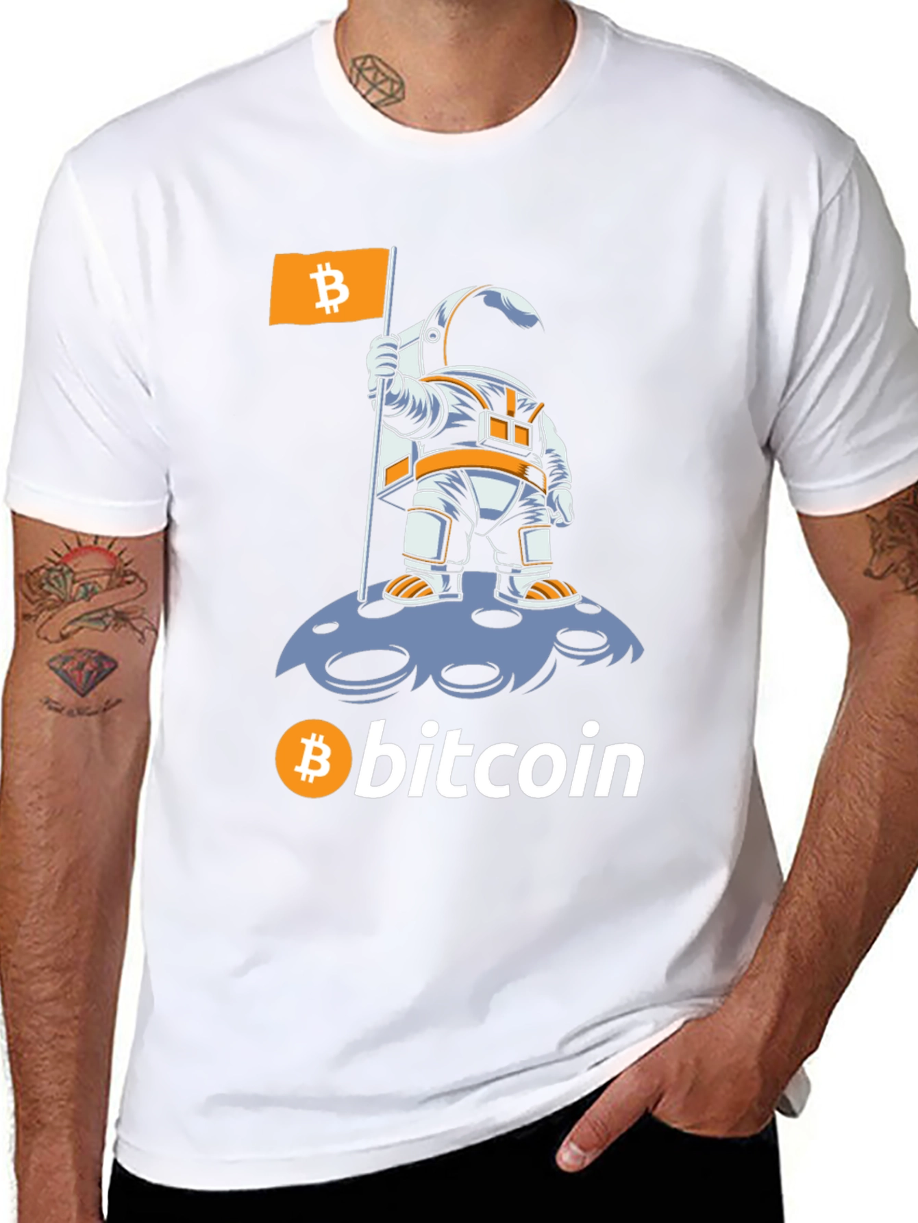 Bitcoin Astronaut T-Shirt - Crypto Moon Landing