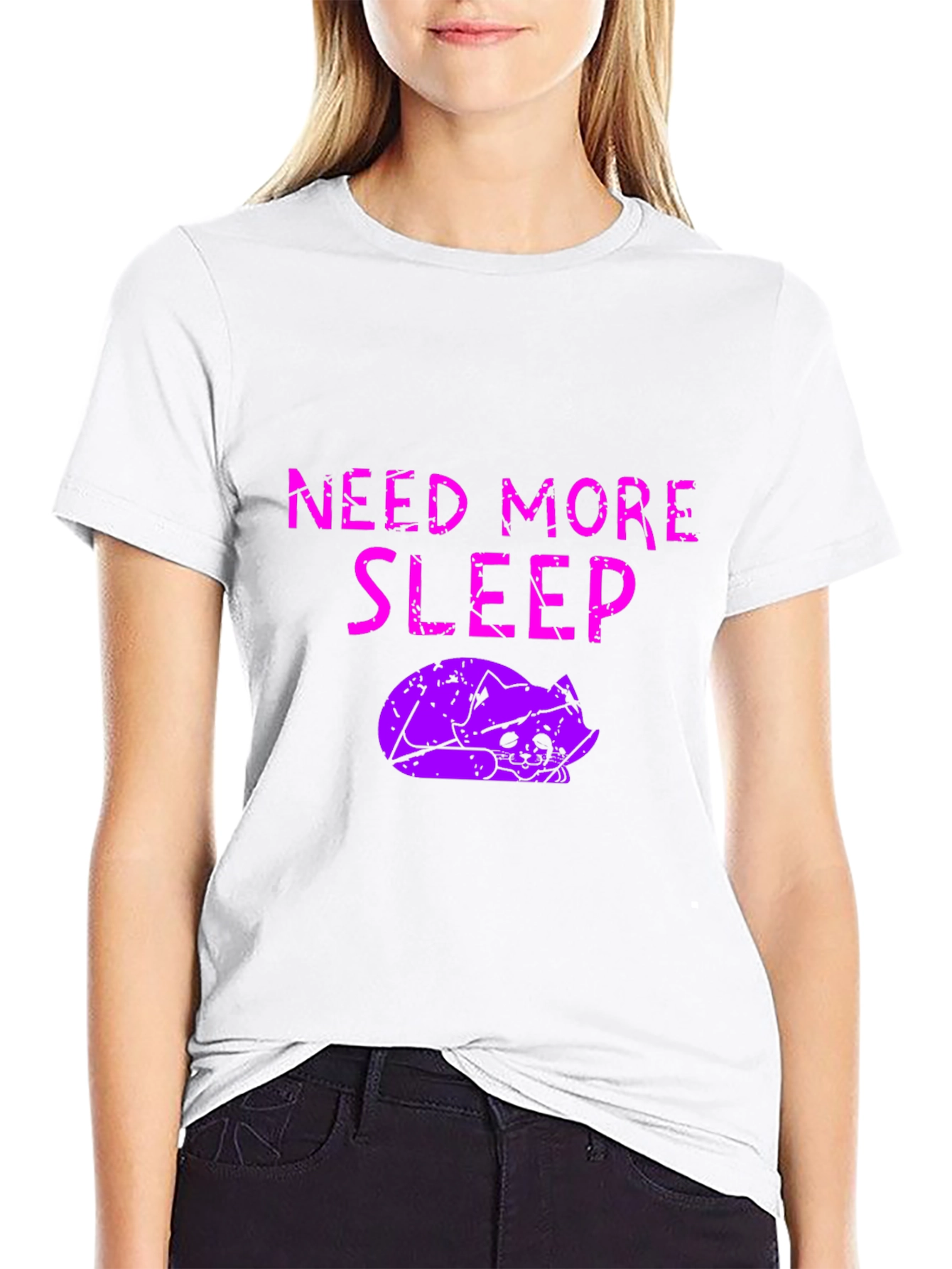 Need More Sleep T-Shirt - Funny Cat Graphic