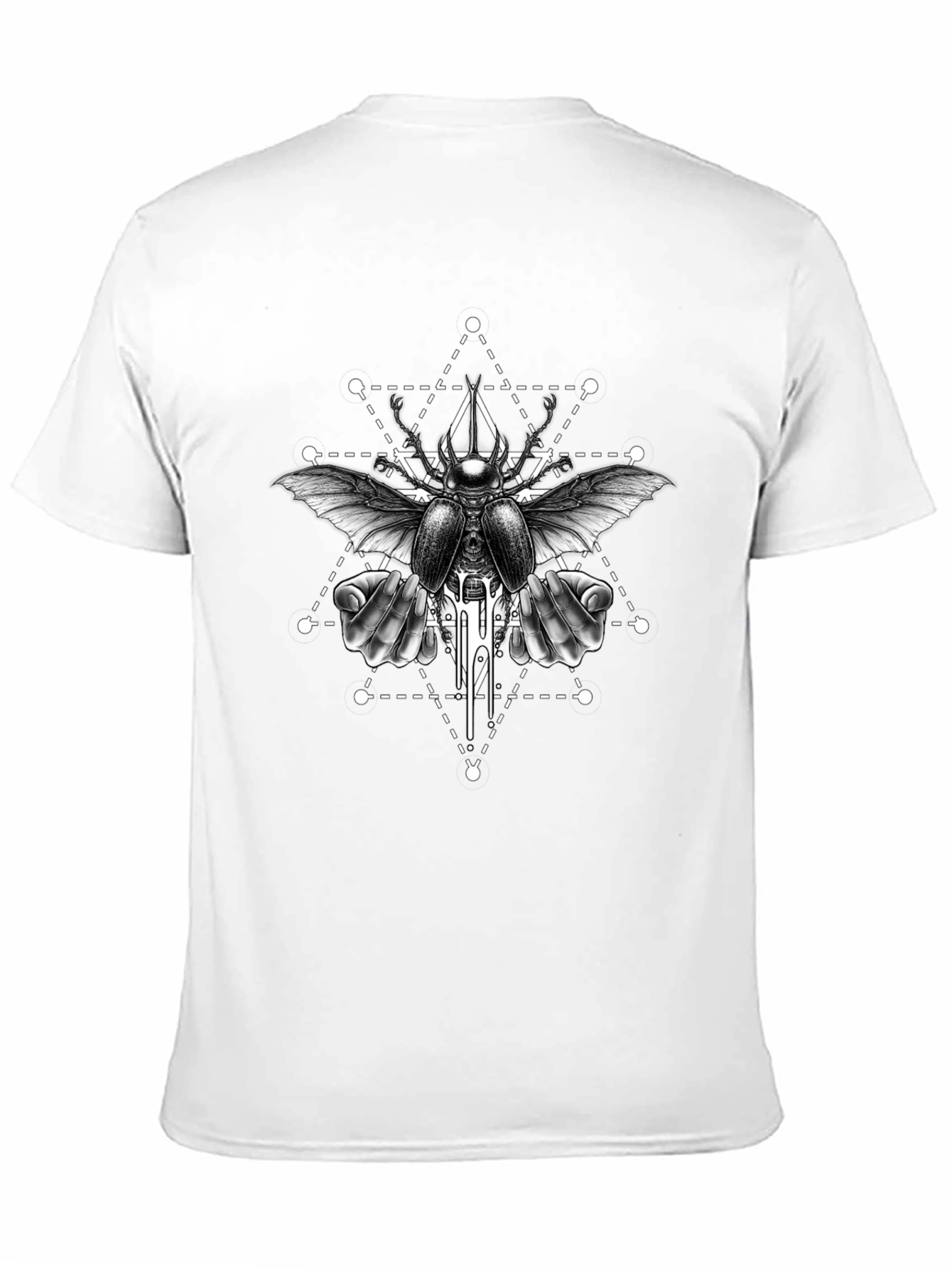 Geometric Beetle Graphic Tee - Black