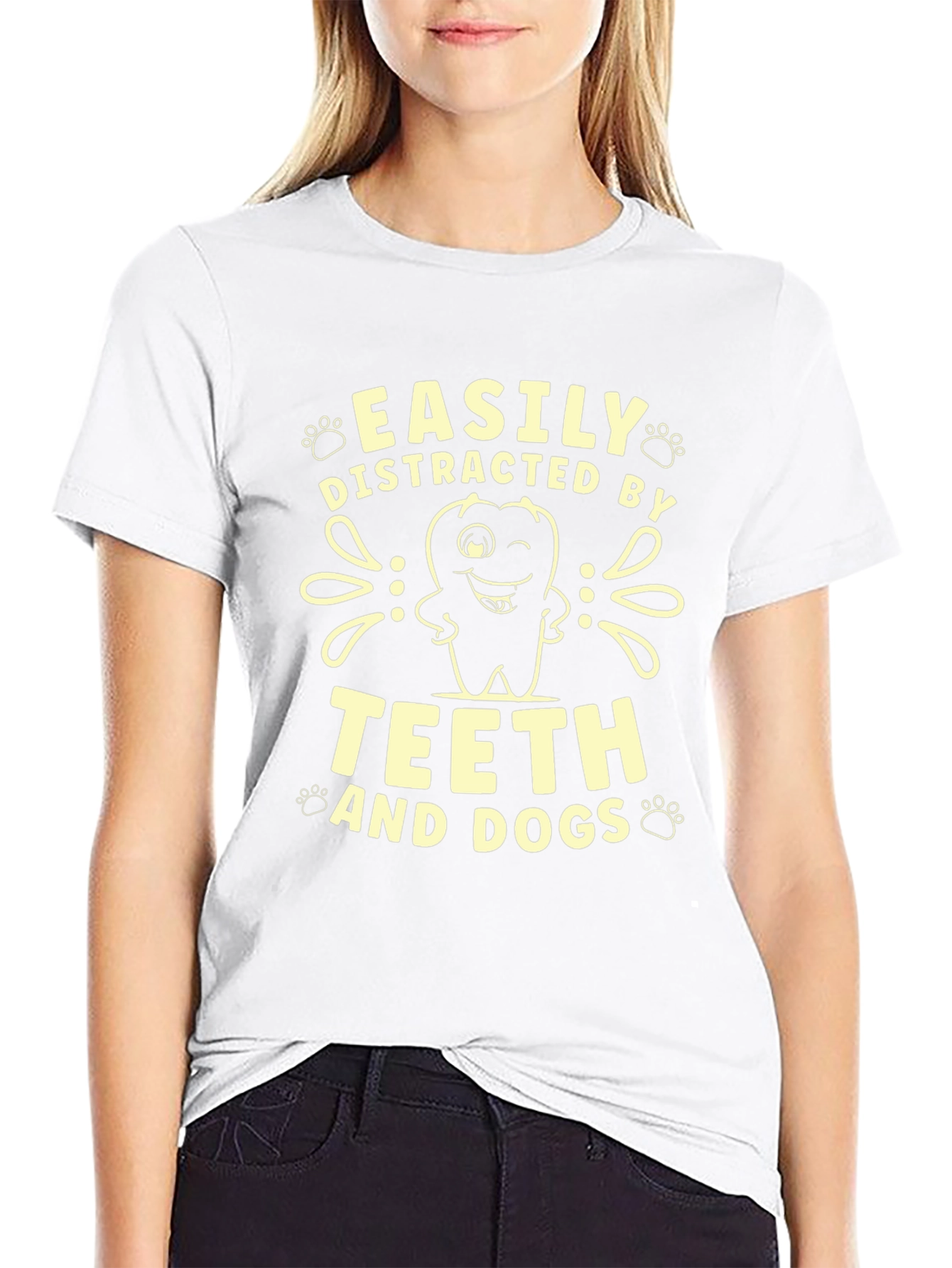 Easily Distracted By Teeth and Dogs Graphic T-Shirt