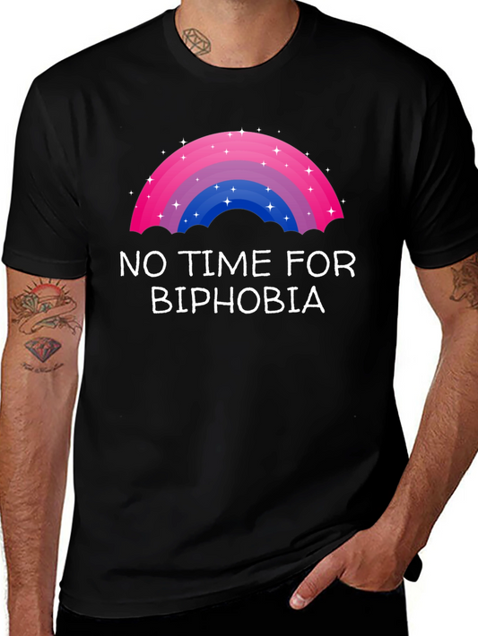 No Time for Biphobia T-Shirt - Bi Pride Rainbow Tee