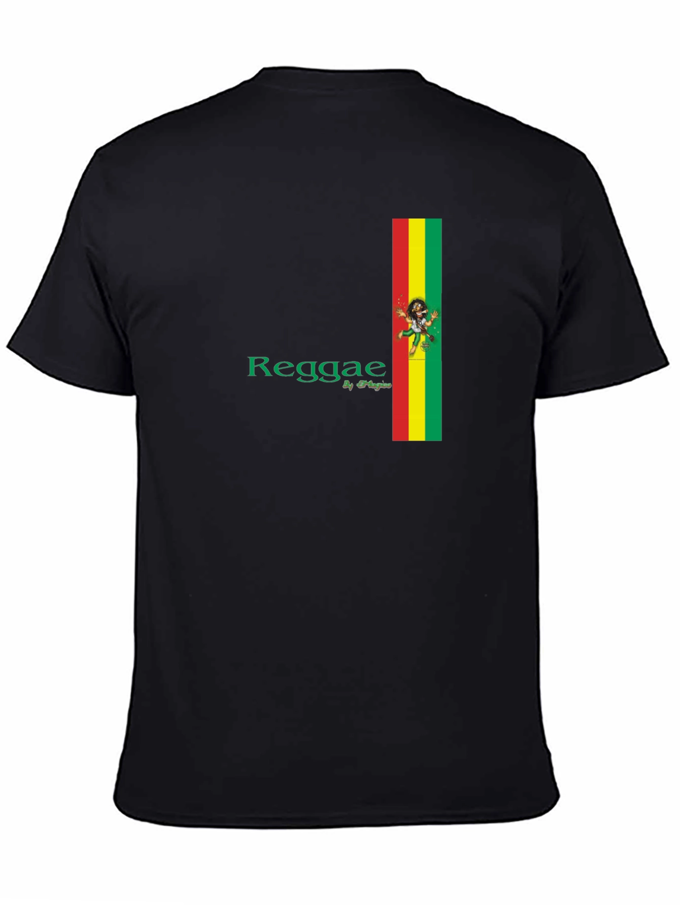 Reggae Black T-Shirt with Stripe