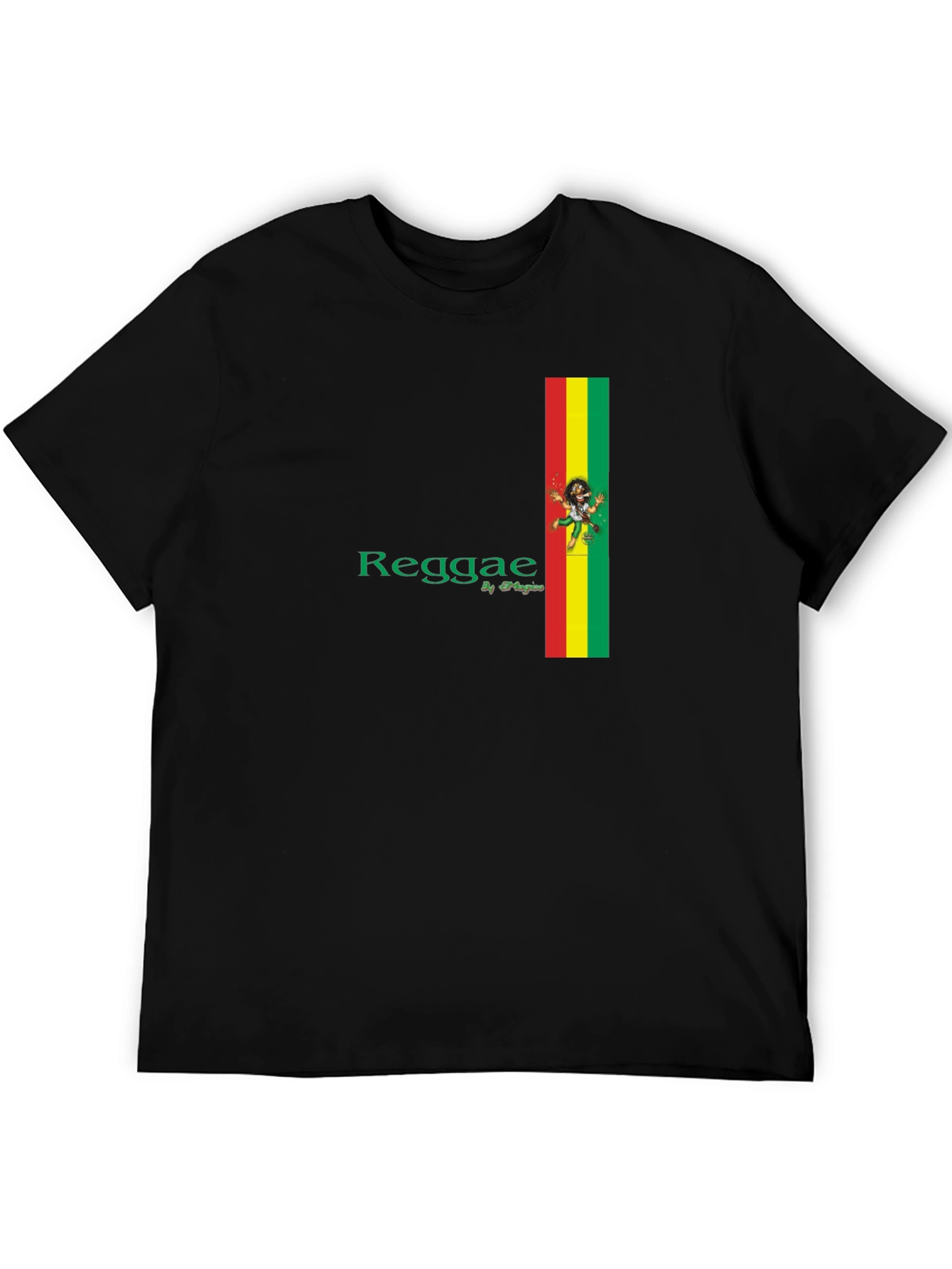 Reggae Black T-Shirt with Stripe
