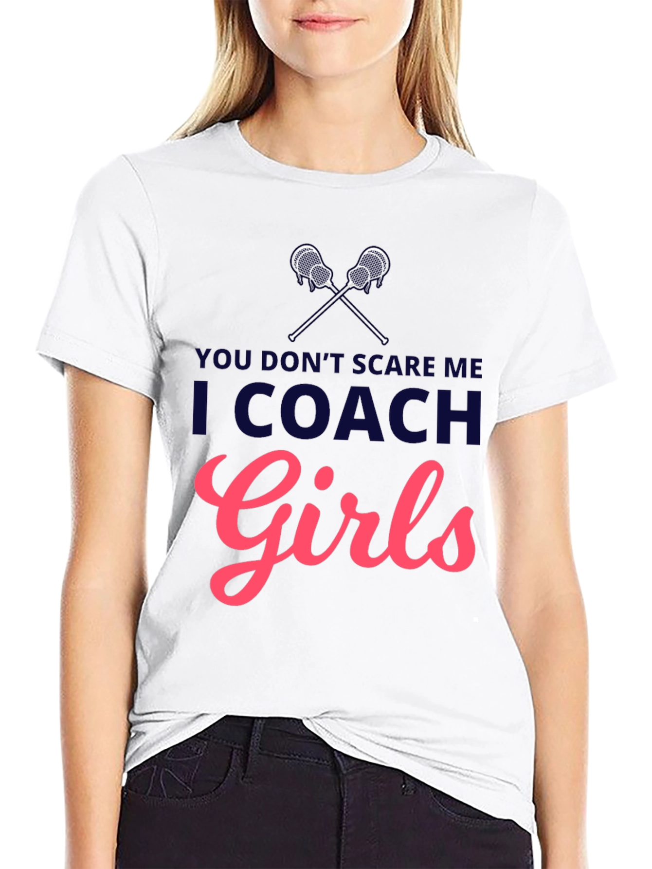 I Coach Girls T-Shirt - Lacrosse Coach Apparel