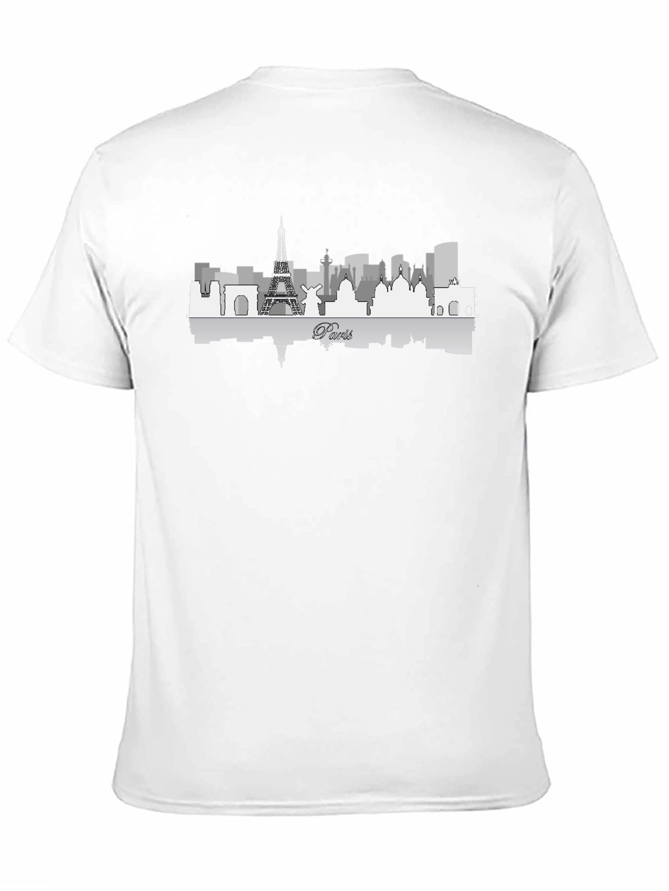 Paris Skyline Graphic Tee - Black Cotton Blend T-Shirt