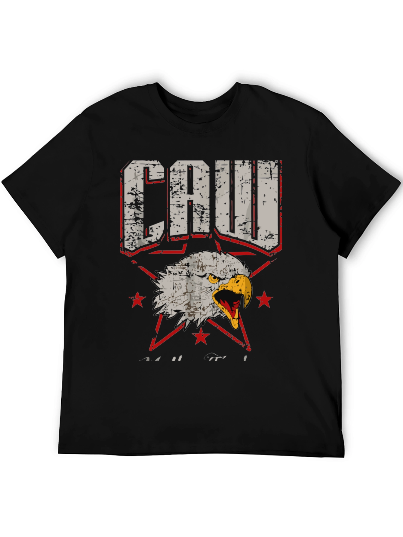 CAW Eagle Graphic Print Black T-Shirt