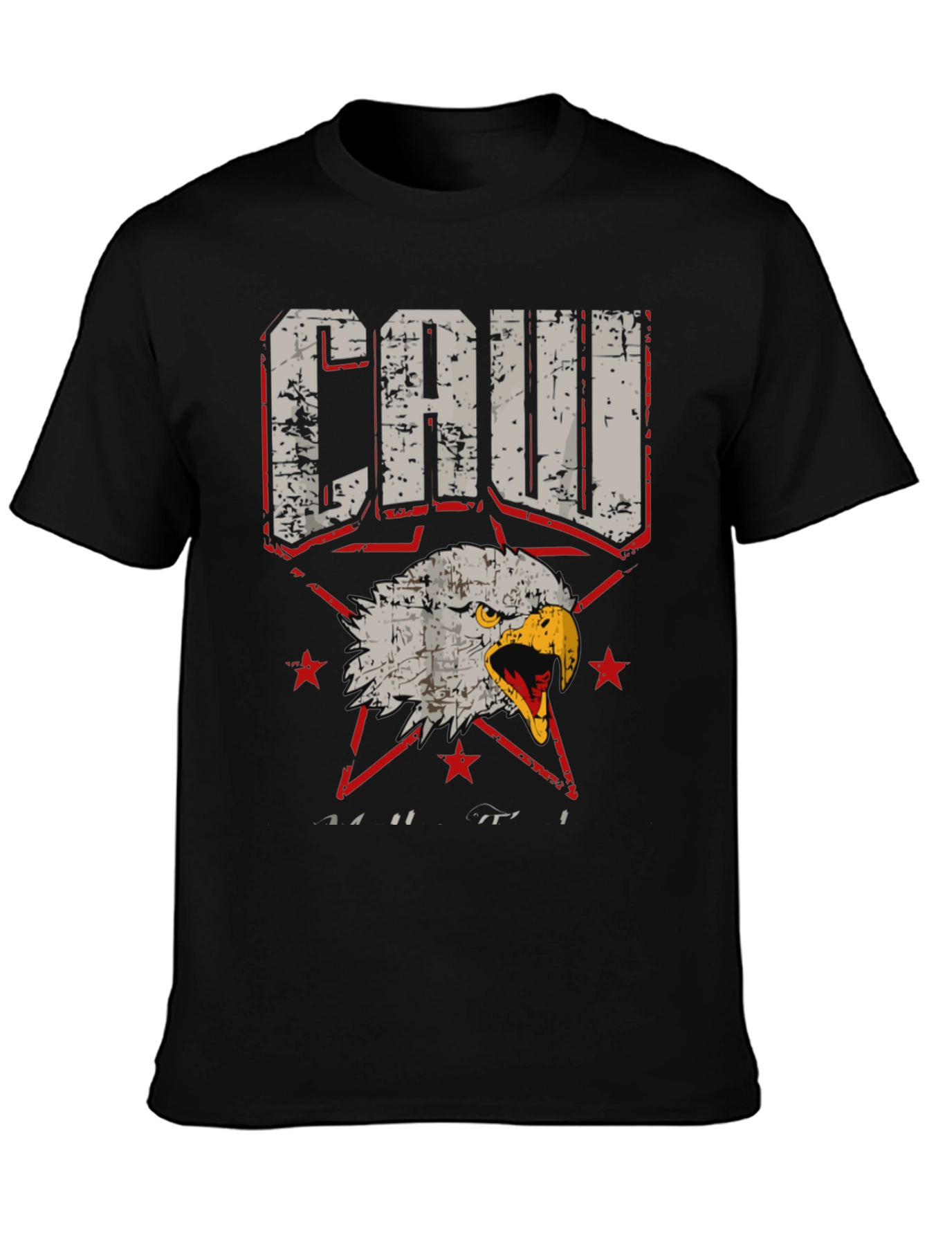 CAW Eagle Graphic Print Black T-Shirt
