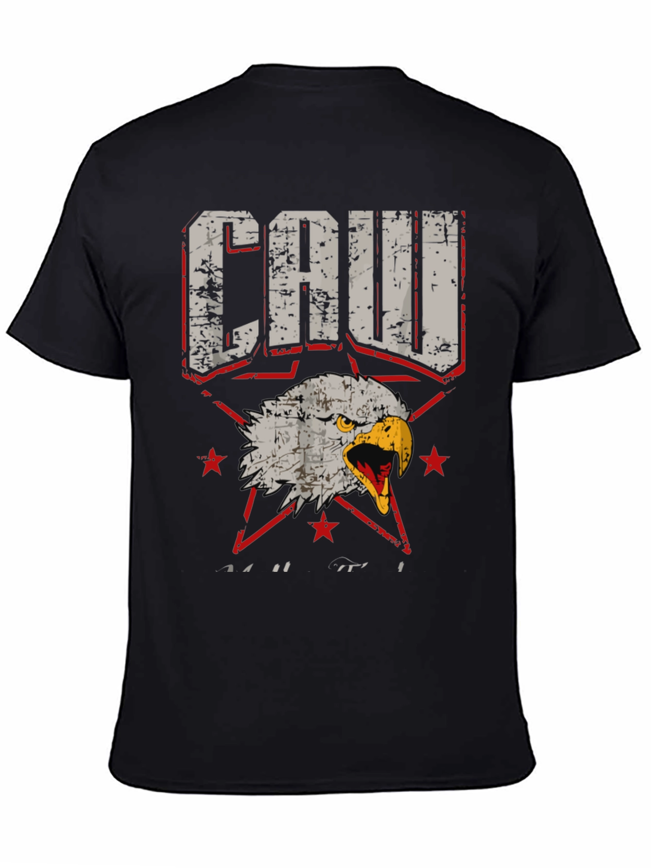 CAW Eagle Graphic Print Black T-Shirt