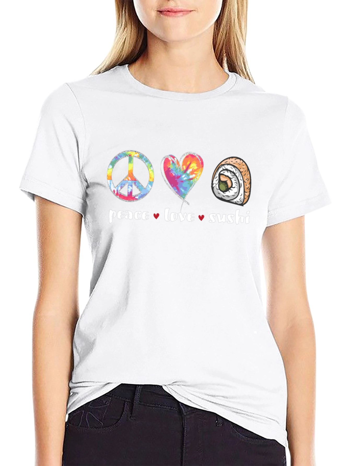 Peace Love Sushi Graphic Tee