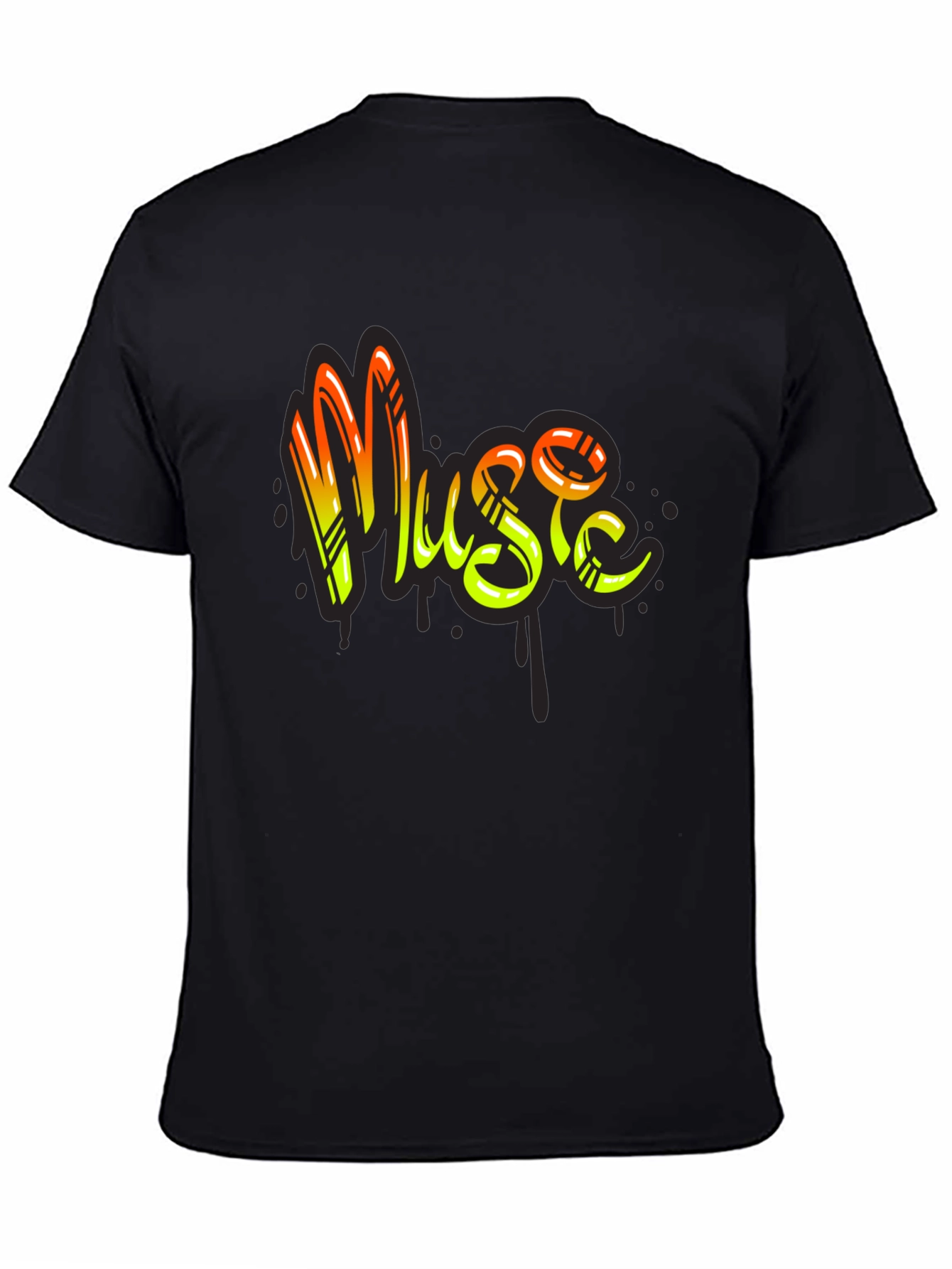 Music Graffiti Style Black T-Shirt