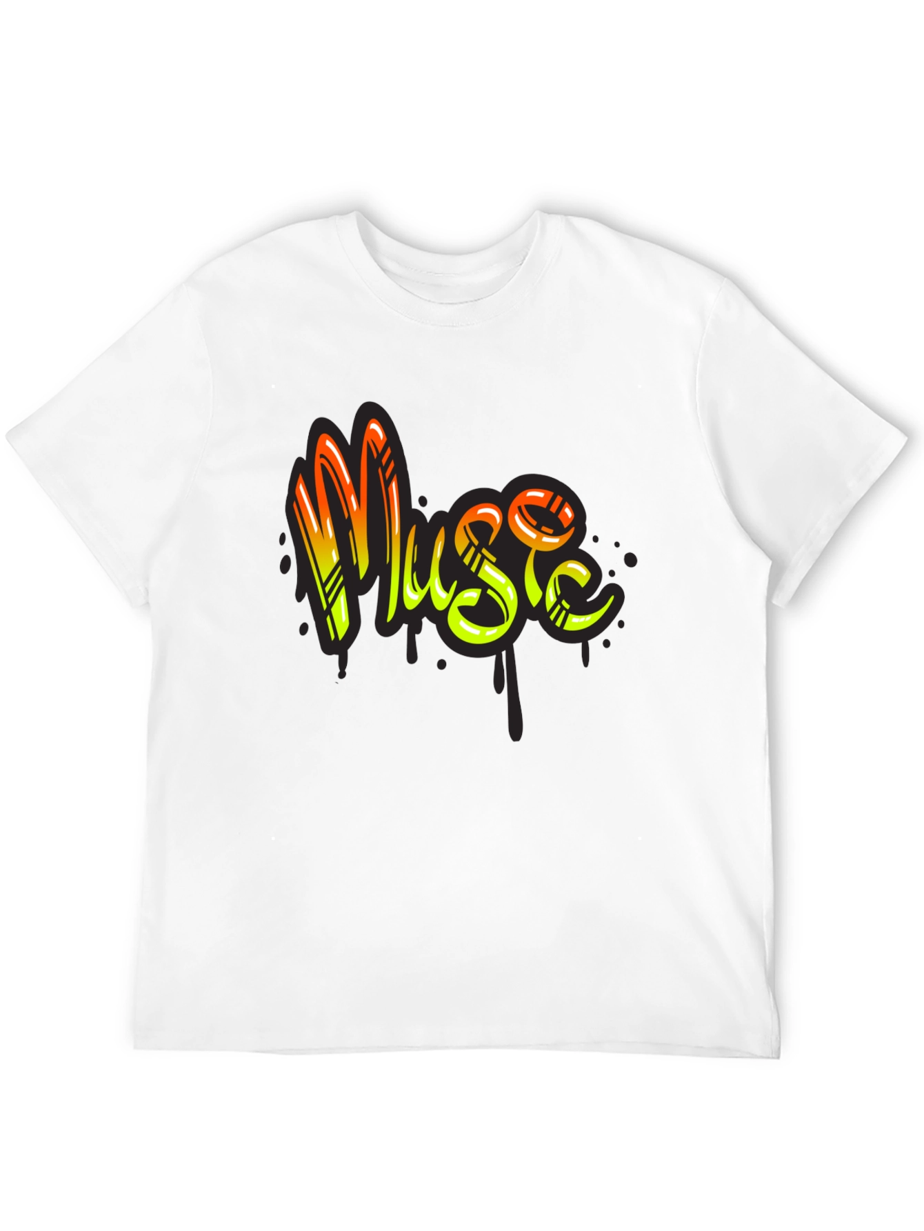 Music Graffiti Style Black T-Shirt