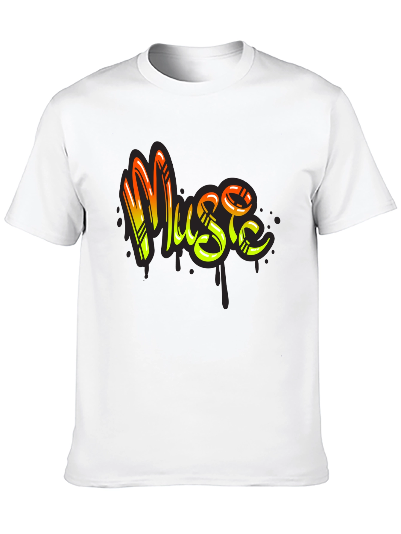 Music Graffiti Style Black T-Shirt