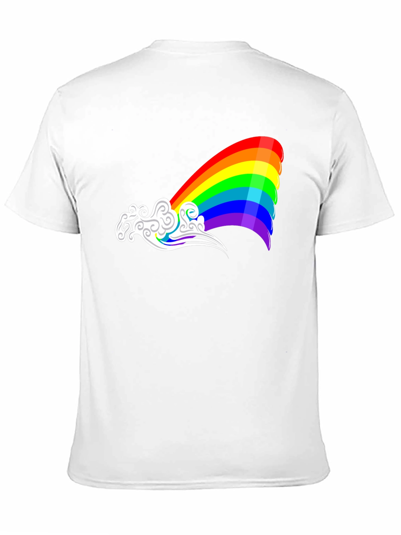 Rainbow Cloud Graphic Tee - Black Casual Shirt