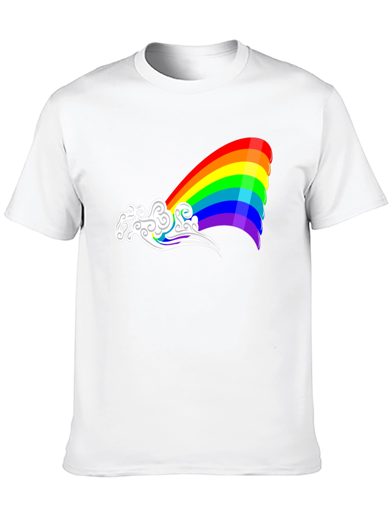 Rainbow Cloud Graphic Tee - Black Casual Shirt