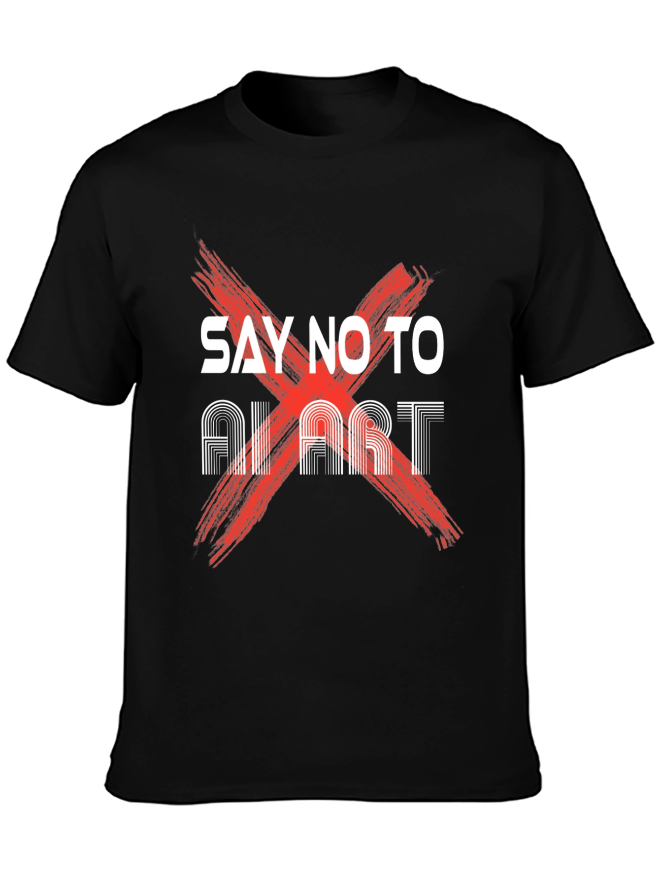 Say No to AI Art Black T-Shirt