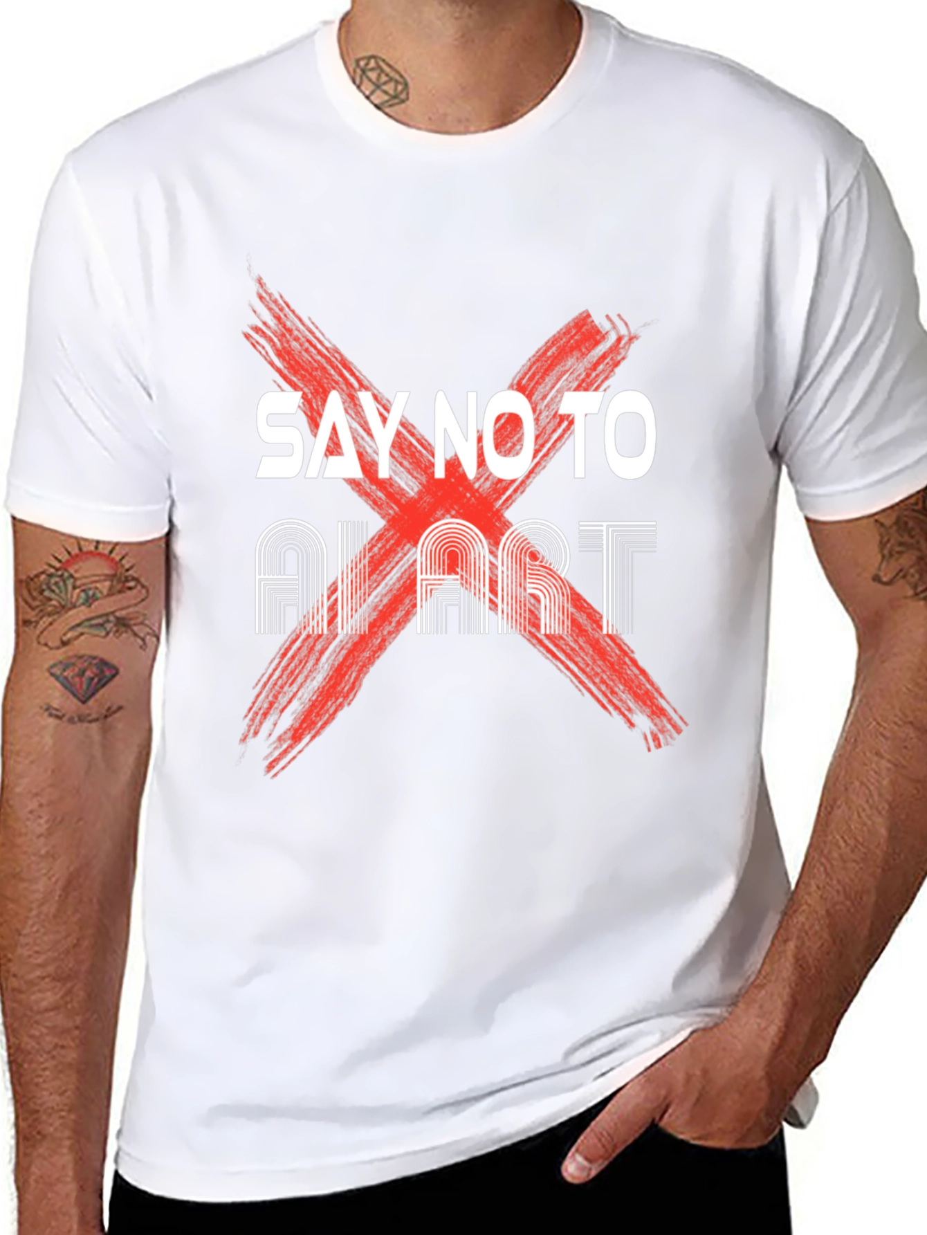 Say No to AI Art Black T-Shirt