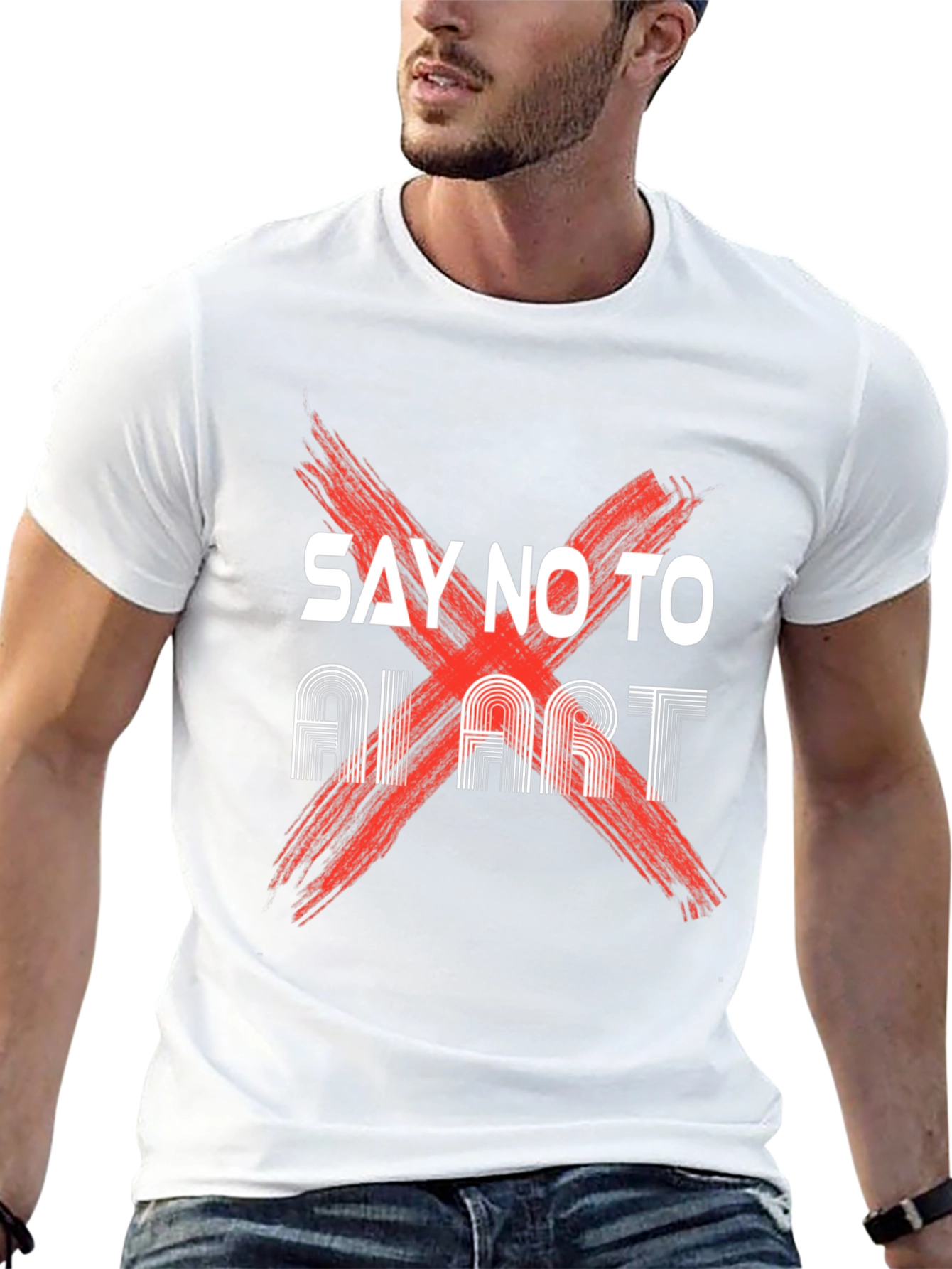 Say No to AI Art Black T-Shirt