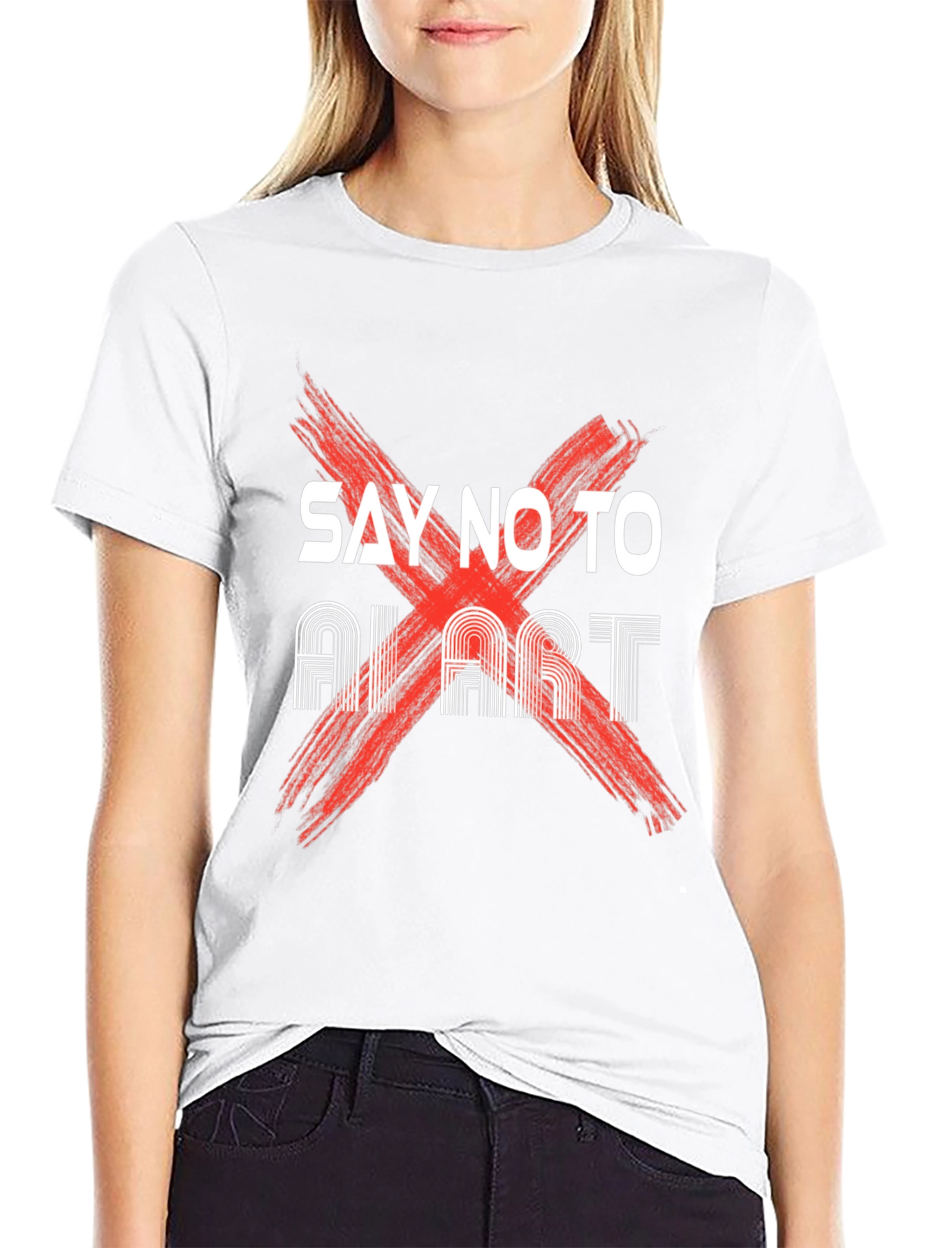 Say No to AI Art Black T-Shirt