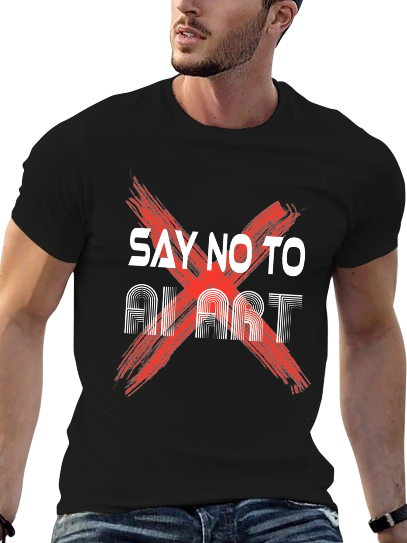 Say No to AI Art Black T-Shirt