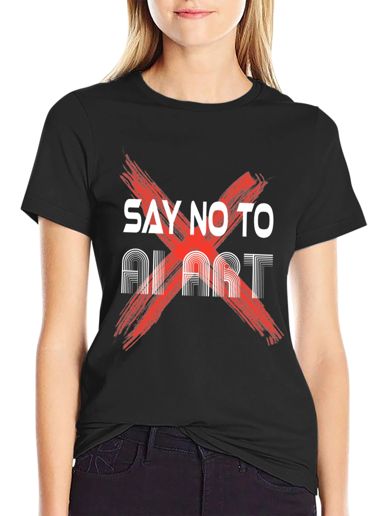 Say No to AI Art Black T-Shirt