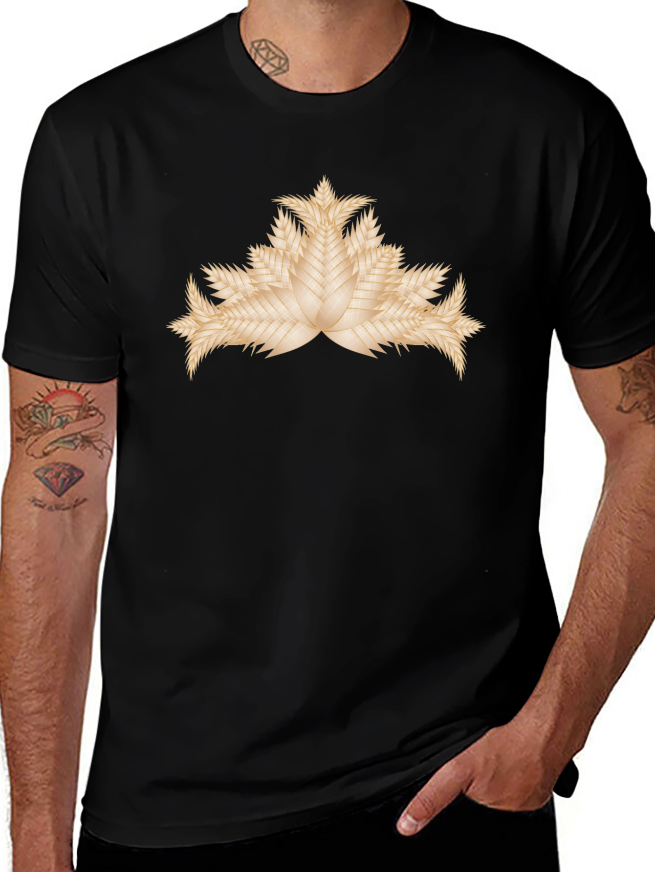 Wheat Graphic Tee - Soft Black T-Shirt