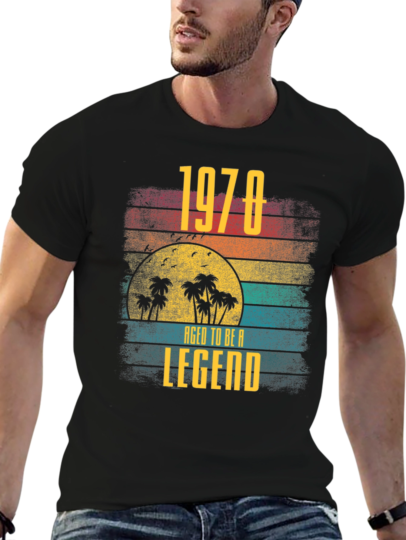 1978 Aged to Be a Legend Retro Sunset T-Shirt