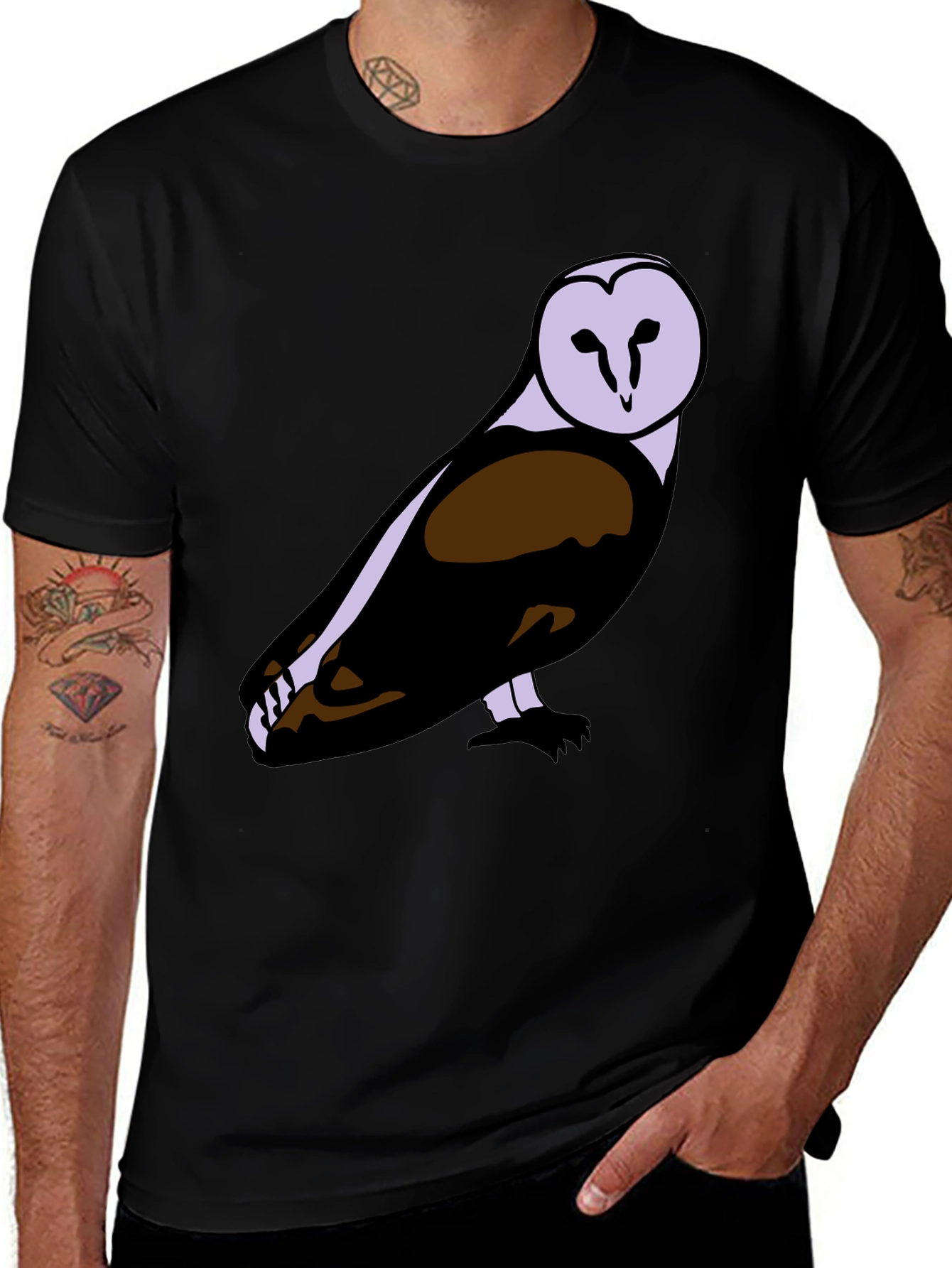 Owl Graphic Print T-Shirt - Stylish Mens Tee