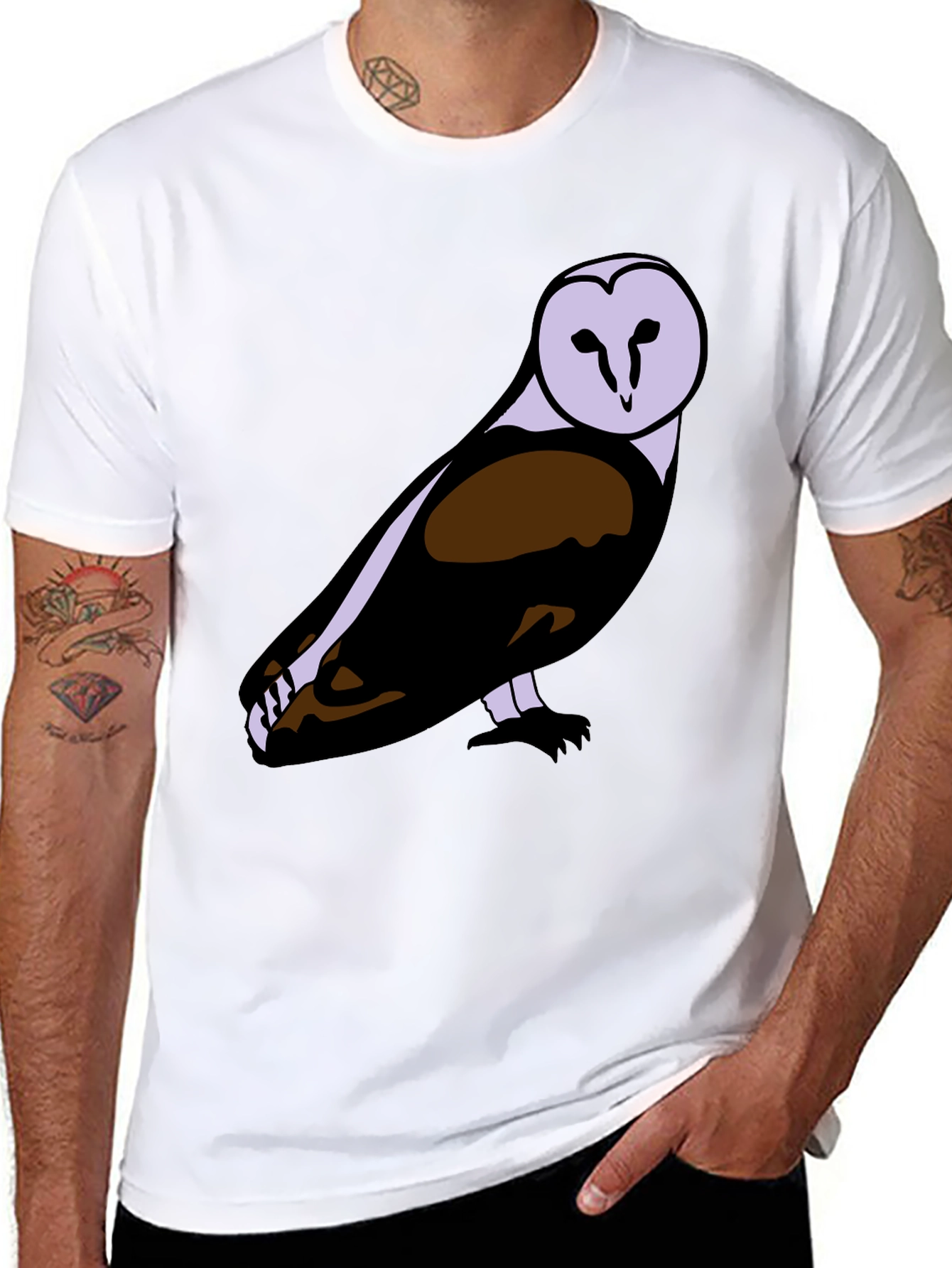 Owl Graphic Print T-Shirt - Stylish Mens Tee