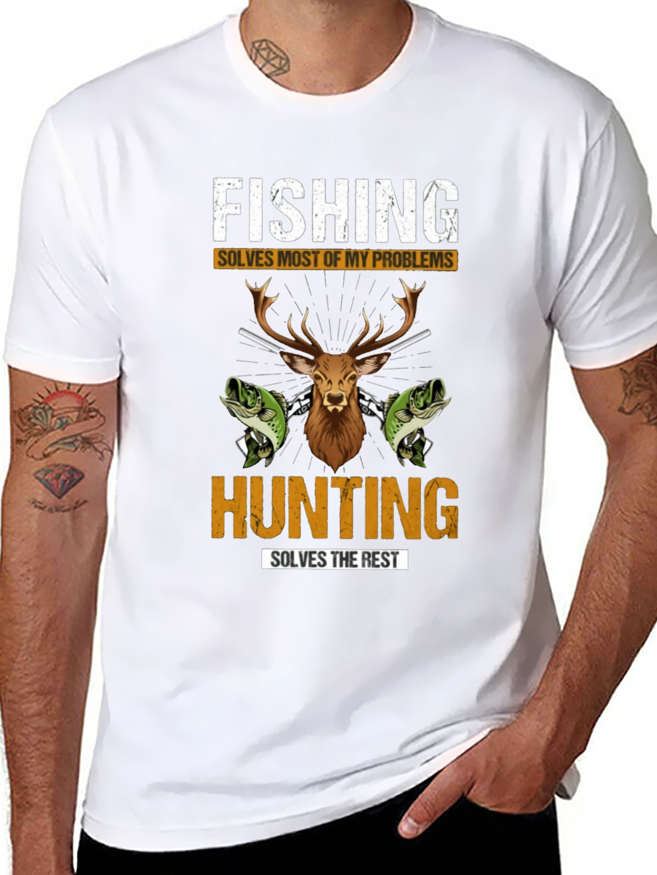 Fishing Hunting Graphic T-Shirt