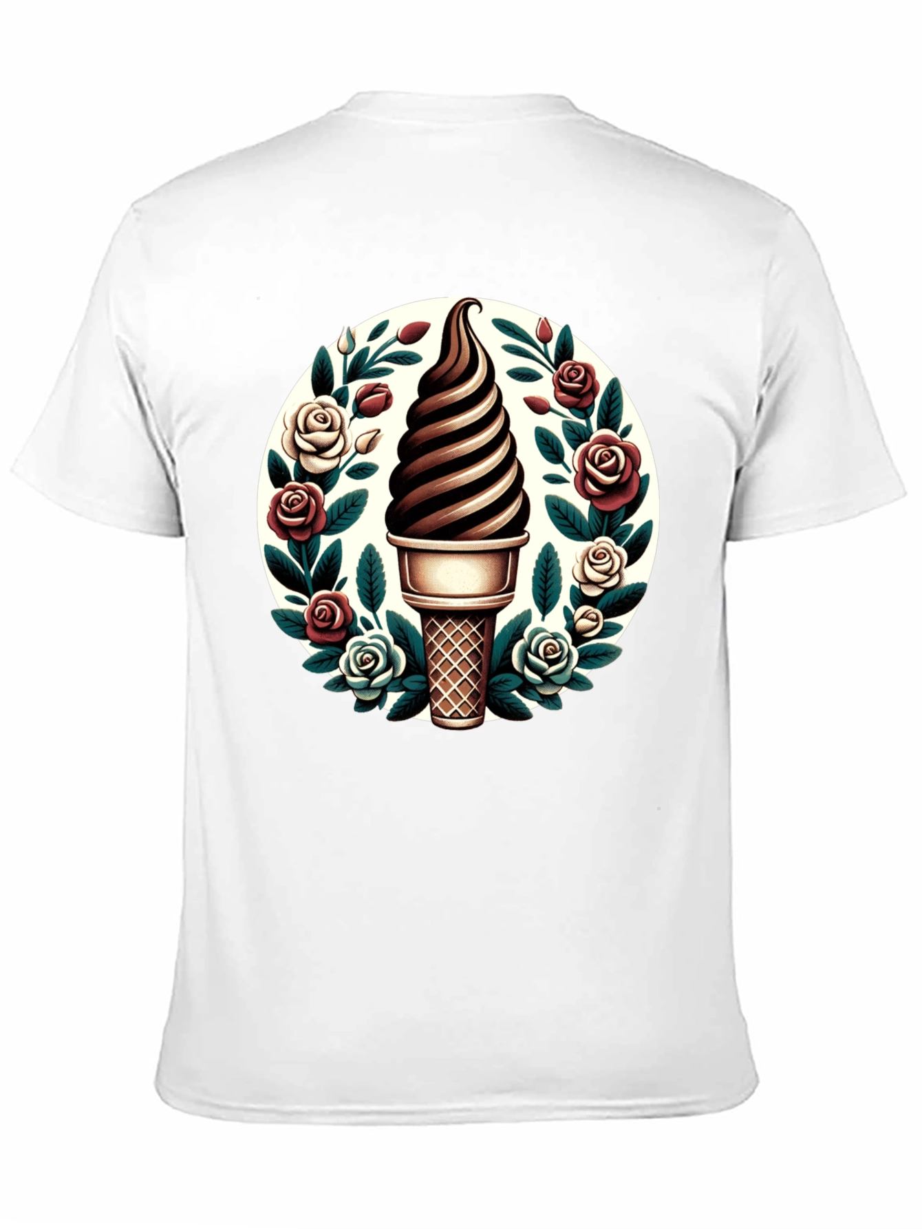 Ice Cream Cone Floral T-Shirt