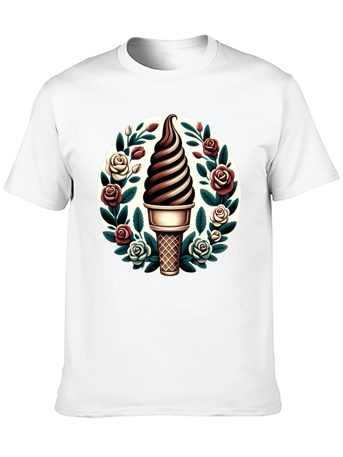 Ice Cream Cone Floral T-Shirt