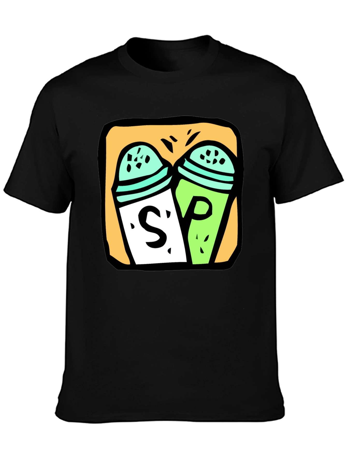 Salt & Pepper Graphic Tee - Black Cotton T-Shirt