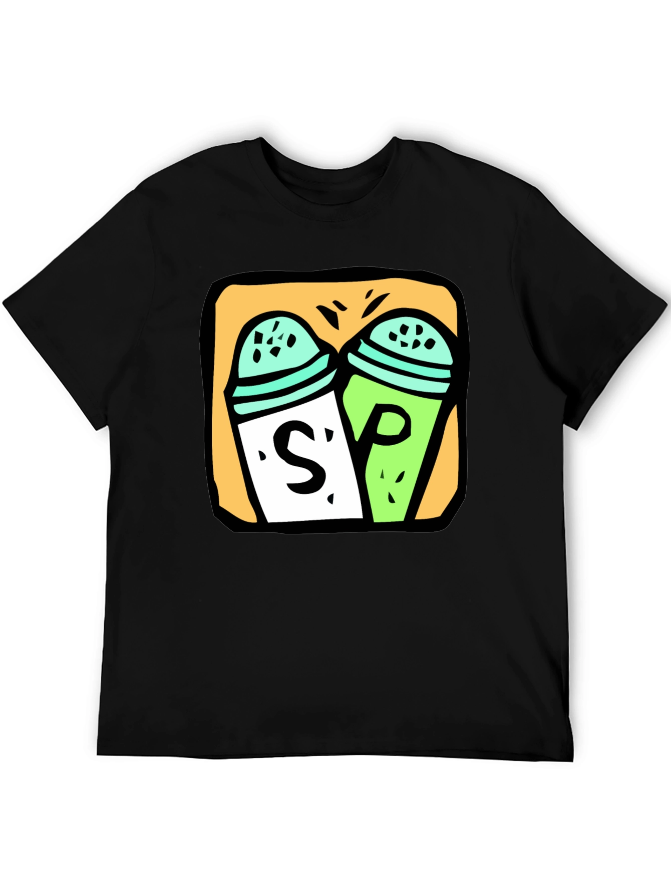 Salt & Pepper Graphic Tee - Black Cotton T-Shirt