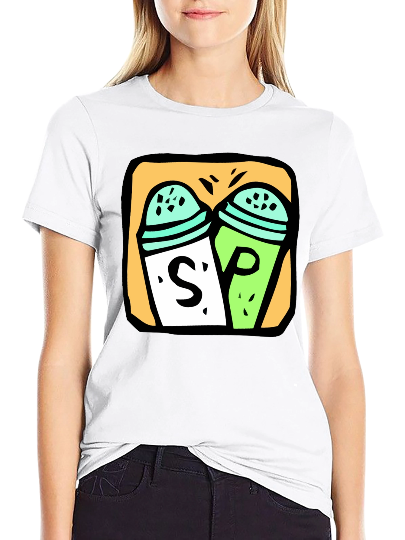 Salt & Pepper Graphic Tee - Black Cotton T-Shirt