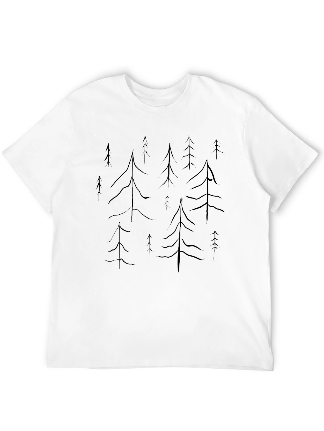 Mens Forest Trees Graphic Black Tee