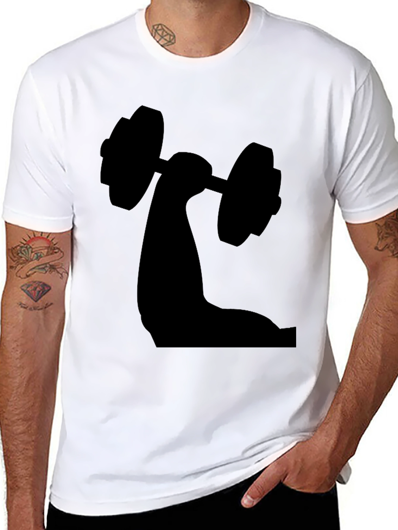 Weightlifting Arm Graphic Tee - Black