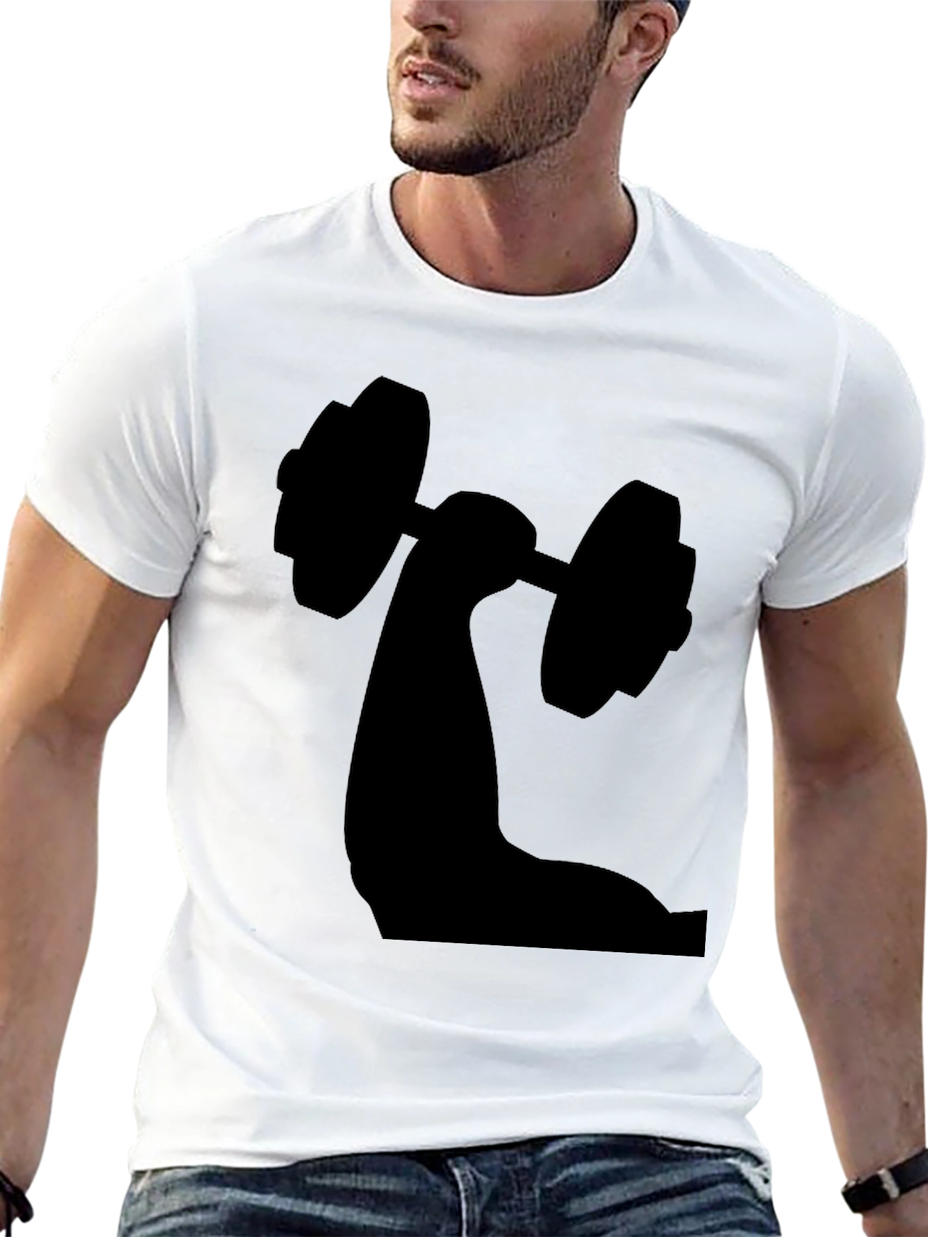 Weightlifting Arm Graphic Tee - Black