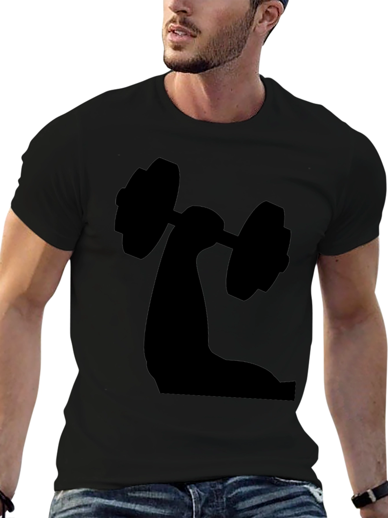 Weightlifting Arm Graphic Tee - Black