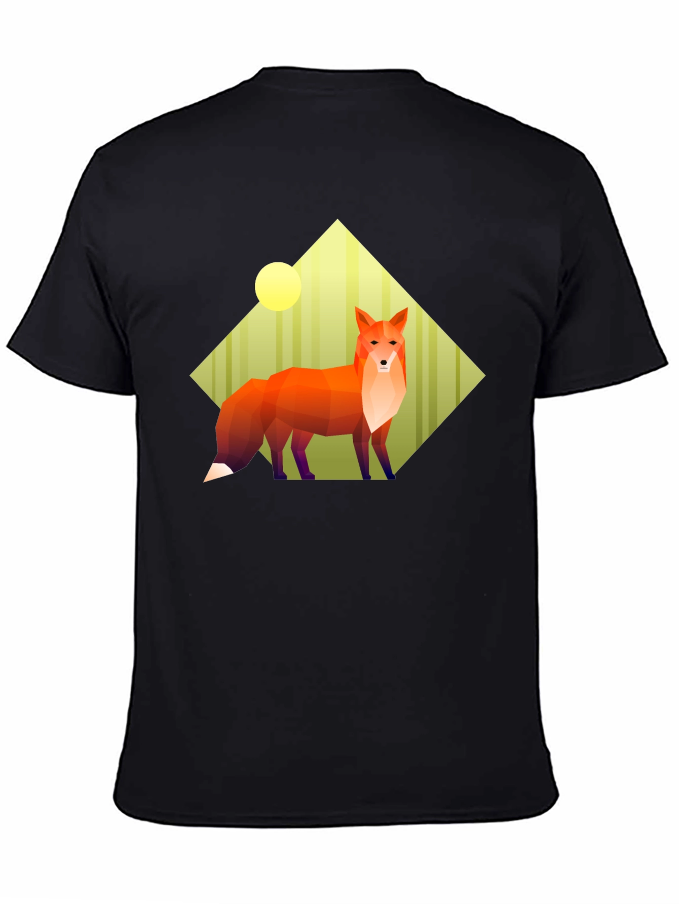 Geometric Fox Graphic Tee - Unisex Black T-Shirt