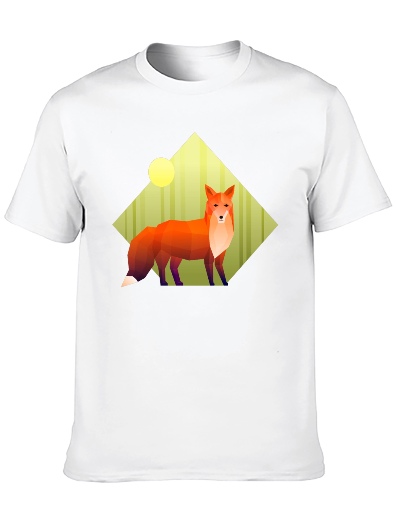 Geometric Fox Graphic Tee - Unisex Black T-Shirt
