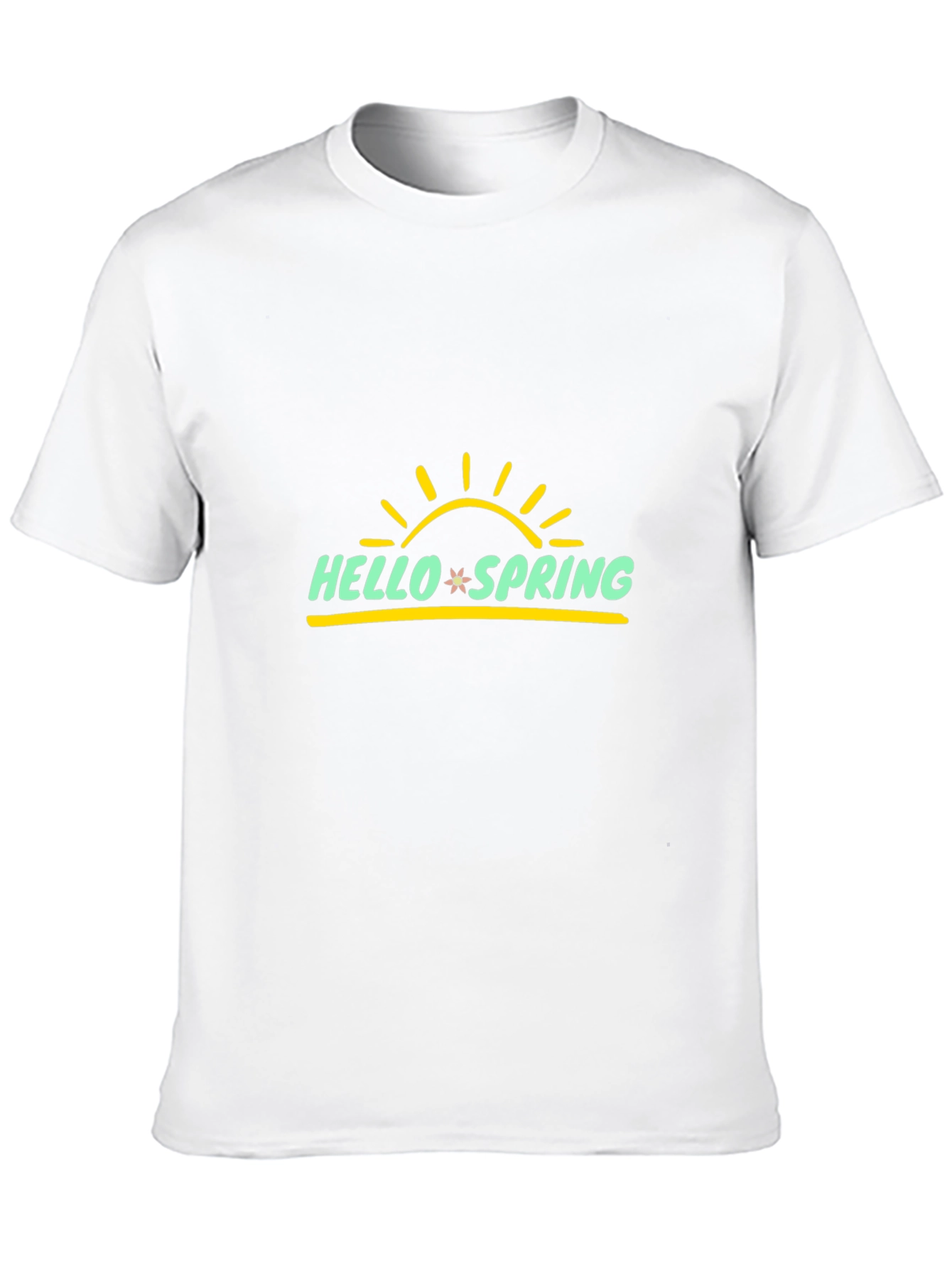 Hello Spring Graphic Tee - Black Cotton T-Shirt