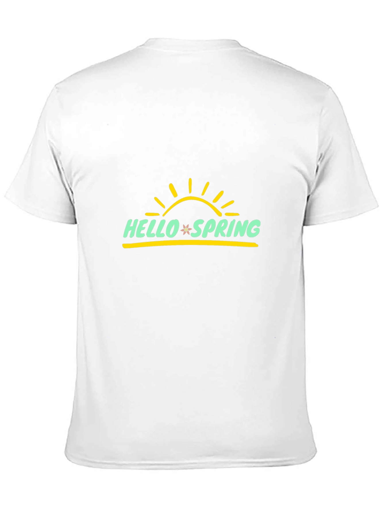 Hello Spring Graphic Tee - Black Cotton T-Shirt