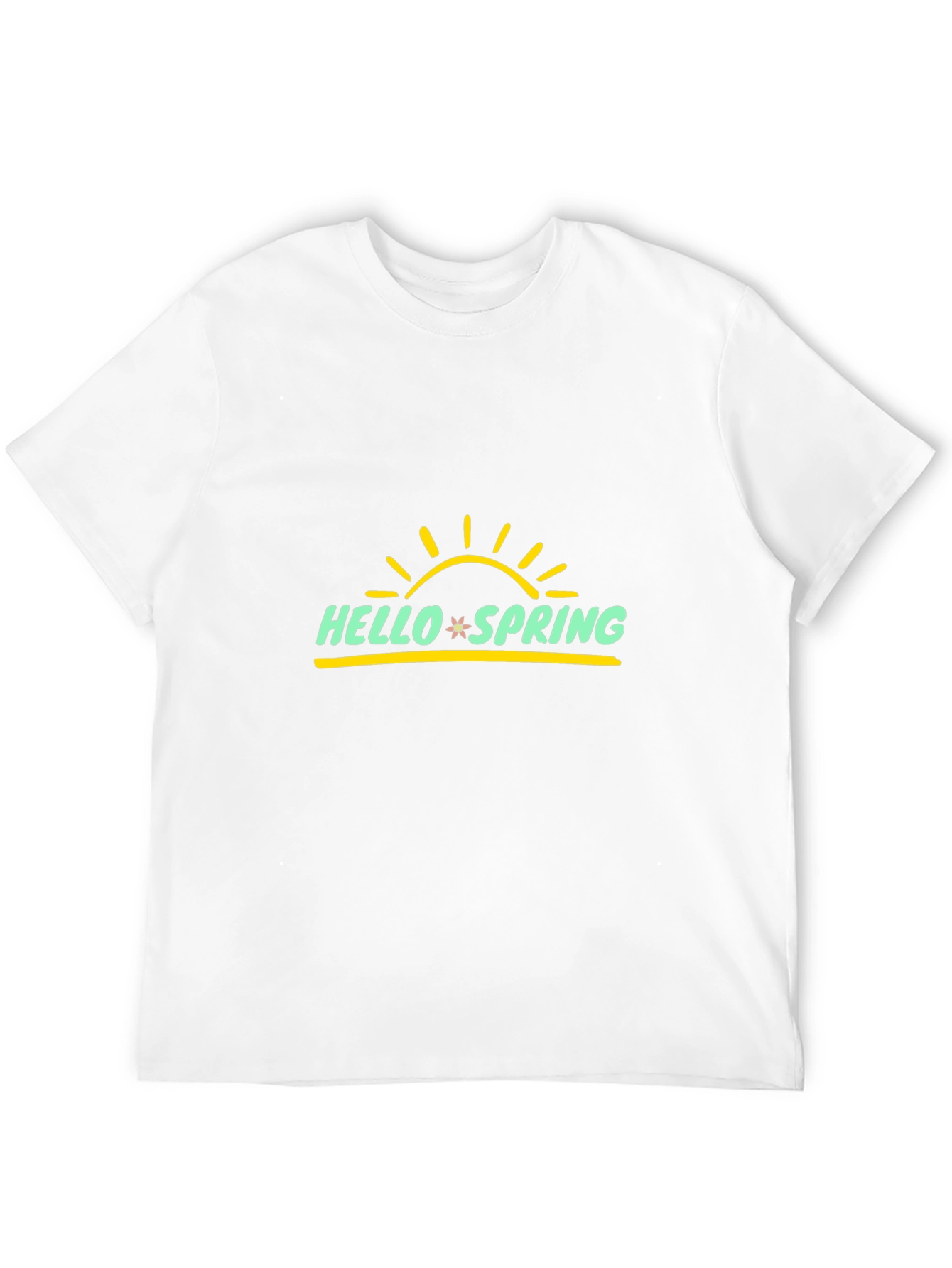Hello Spring Graphic Tee - Black Cotton T-Shirt