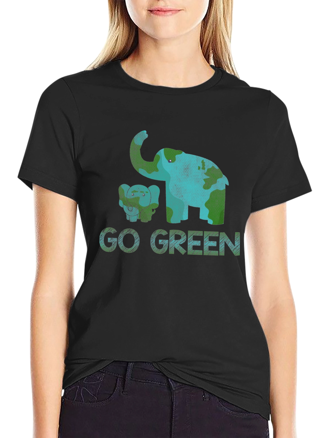 Go Green Elephant Graphic Tee