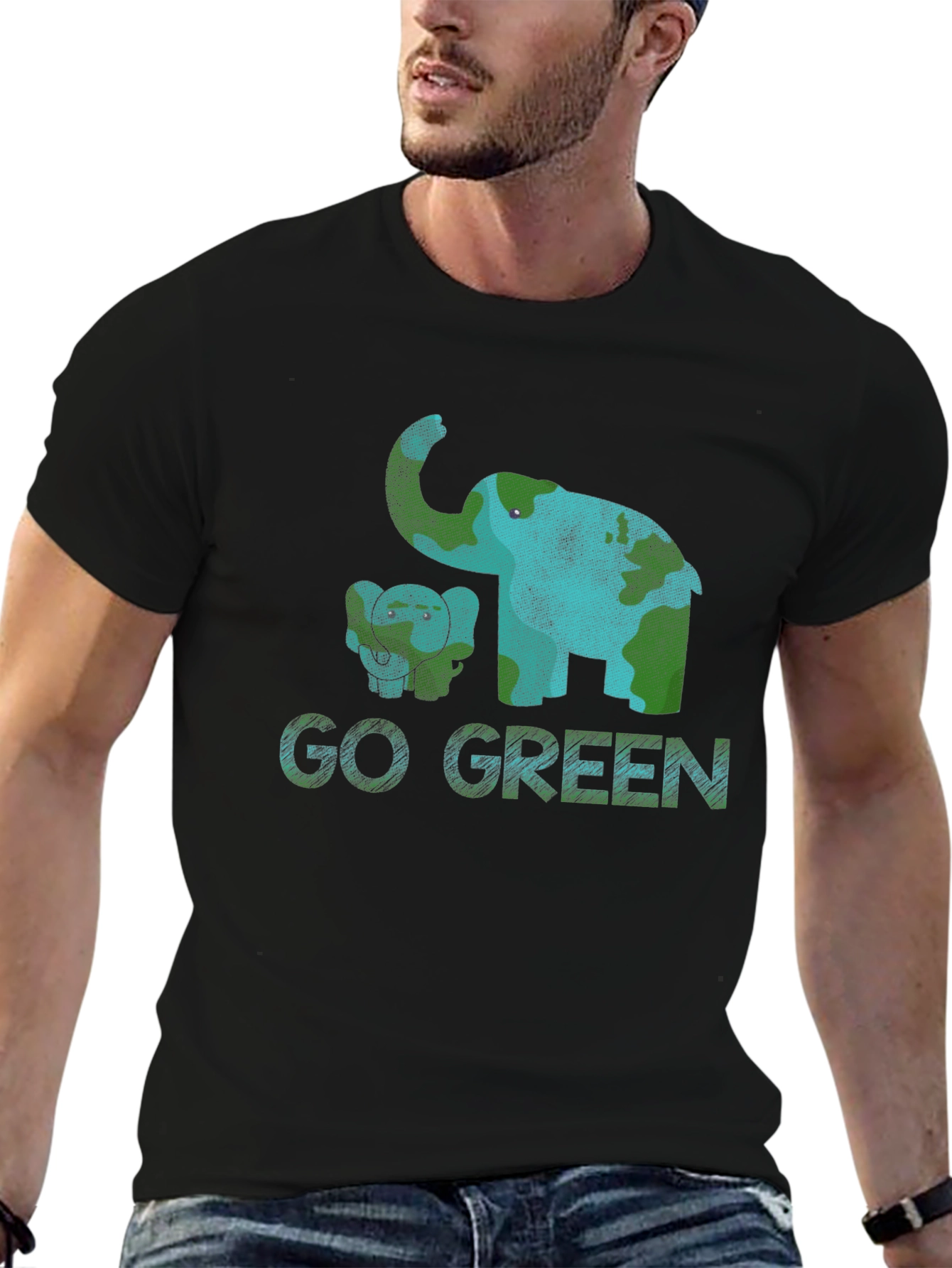 Go Green Elephant Graphic Tee