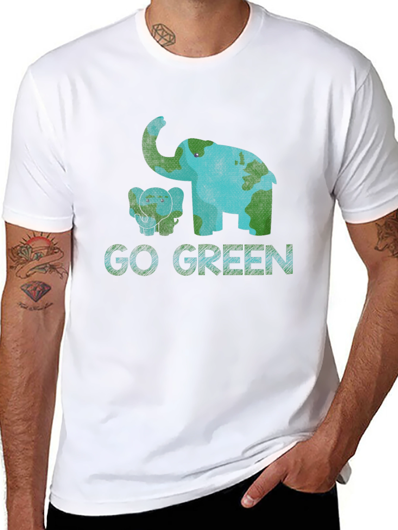 Go Green Elephant Graphic Tee