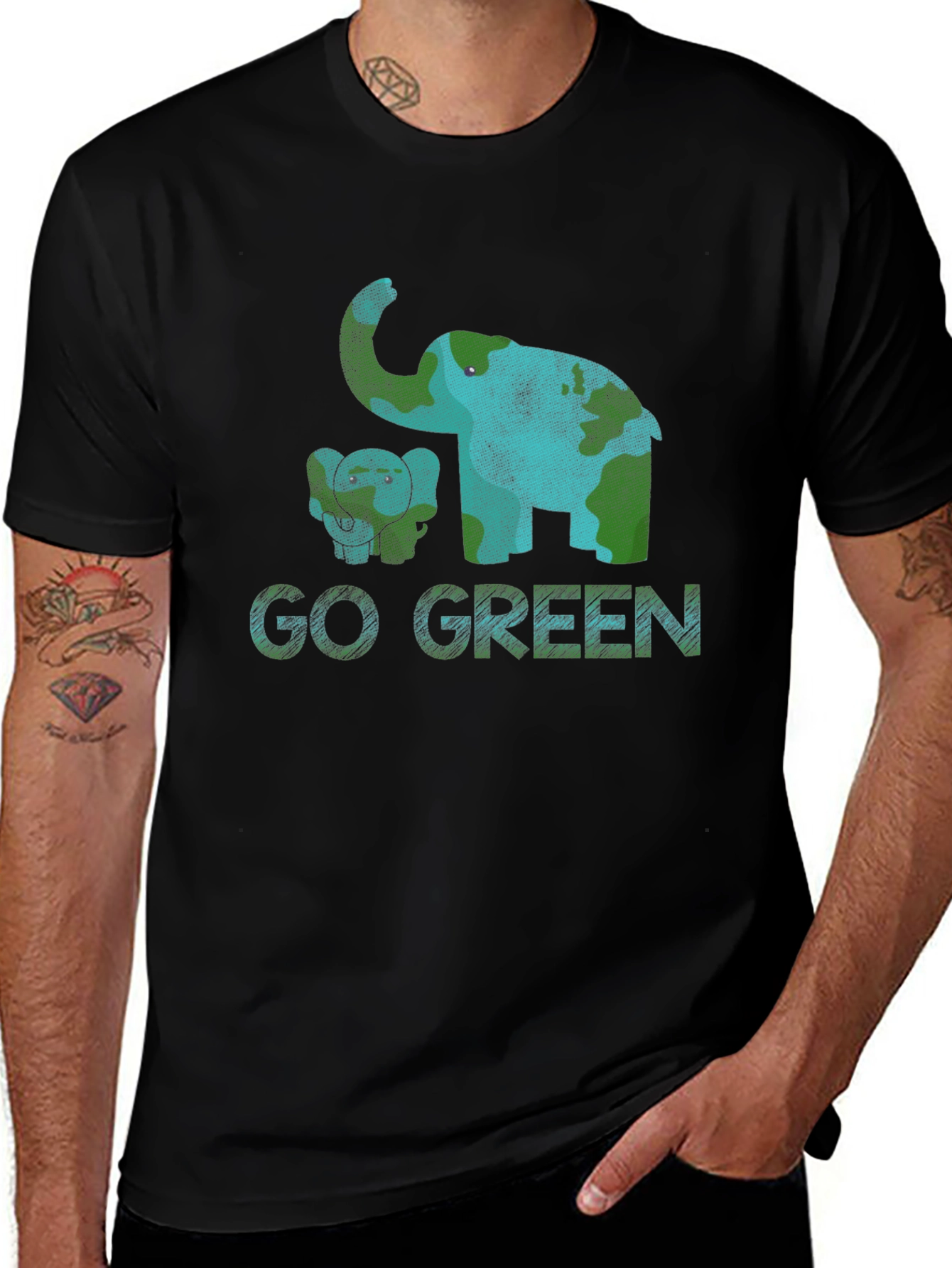 Go Green Elephant Graphic Tee