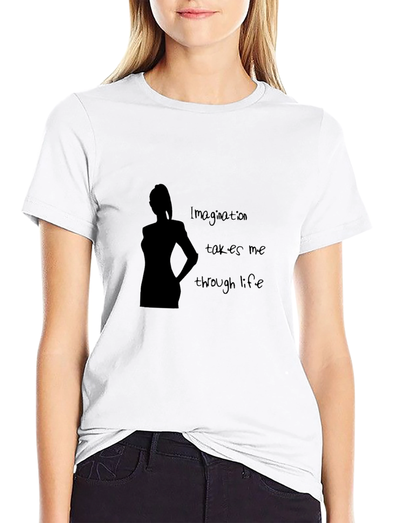 Imagination Takes Me Through Life Black T-Shirt