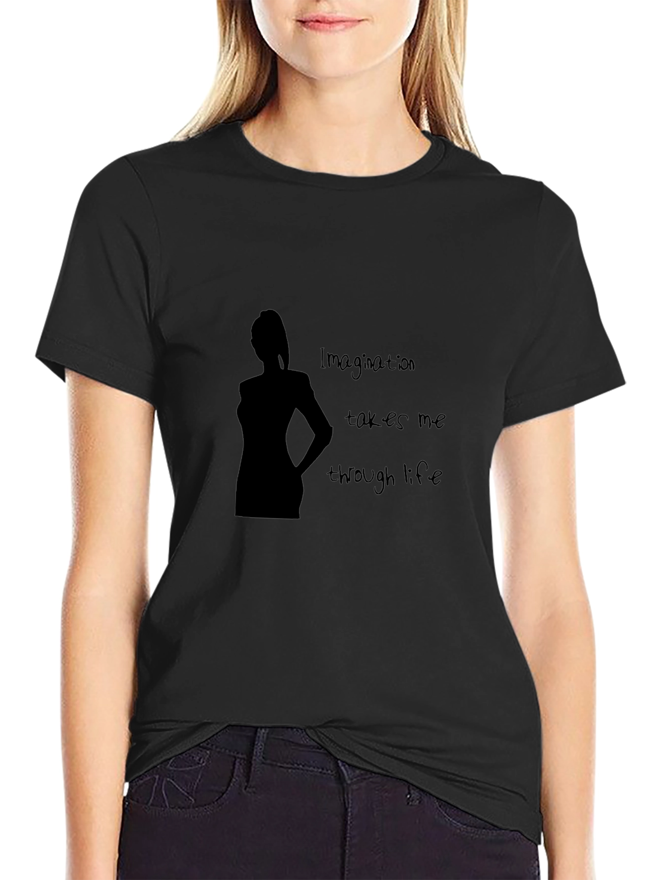 Imagination Takes Me Through Life Black T-Shirt