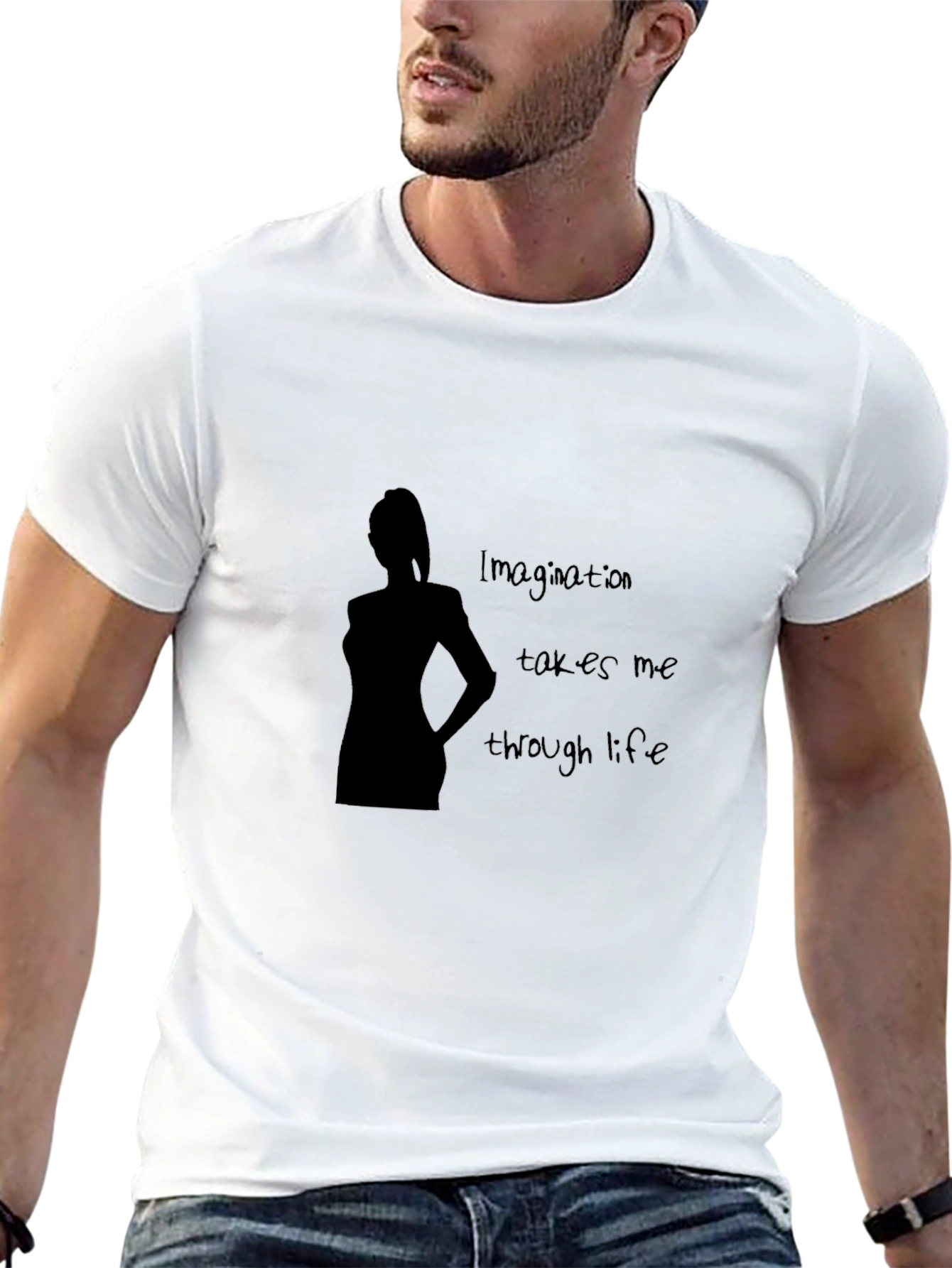 Imagination Takes Me Through Life Black T-Shirt